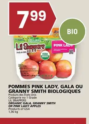Rachelle-Bery Grocery LIL SNAPPERS ORGANIC GALA, GRANNY SMITH OR PINK LADY APPLES offer