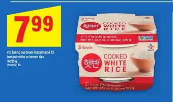 Maxi RIZ BLANC OU BRUN INSTANTANÉ CJ | INSTANT WHITE OR BROWN RICE, 3X210 G offer