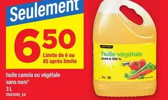Maxi HUILE CANOLA OU VÉGÉTALE SANS NOM , 3 L offer