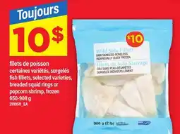 Maxi FILETS DE POISSON | FISH FILLETS, BREADED SQUID RINGS OR POPCORN SHRIMP, 650-908 G offer