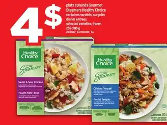 Maxi PLATS CUISINÉS GOURMET STEAMERS HEALTHY CHOICE | DINNER ENTRÉES, 259-306 G offer