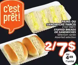 Marches Tradition C'EST PRÊT! STUFFED BREADS OR SANDWICHES offer