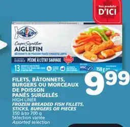 Marches Tradition HIGH LINER FROZEN BREADED FISH FILLETS, STICKS, BURGERS OR PIECES offer