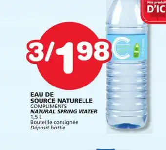 Marches Tradition COMPLIMENTS NATURAL SPRING WATER offer