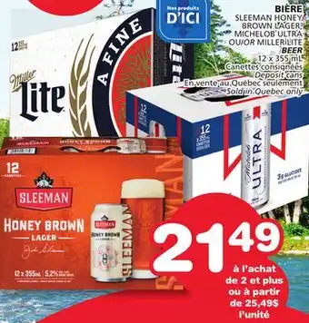 Marches Tradition SLEEMAN HONEY BROWN LAGER, MICHELOB ULTRA OR MILLER LITE BEER offer