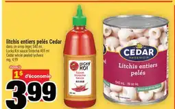 Super C LITCHIS ENTIERS PELÉS CEDAR | CEDAR WHOLE PEELED LYCHEES offer