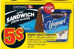 Super C YOGOURT GLACÉ CHAPMAN'S | CHAPMAN'S FROZEN YOGURT offer
