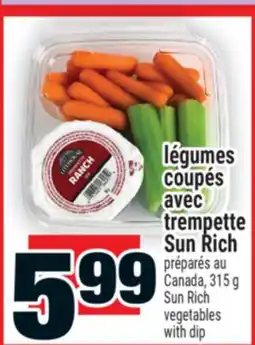Super C légumes coupés avec trempette Sun Rich | Sun Rich vegetables with dip offer