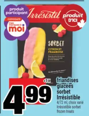 Super C FRIANDISES GLACÉES SORBET IRRÉSISTIBLE | IRRÉSISTIBLE SORBET FROZEN TREATS offer