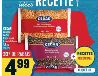 Marché Adonis CEDAR LENTILLES | LENTILS offer