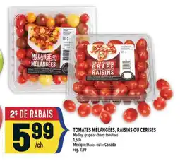 Marché Adonis TOMATES MÉLANGÉES, RAISINS OU CERISES | MEDLEY, GRAPE OR CHERRY TOMATOES offer