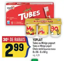 Marché Adonis YOPLAIT TUBES OU MINIGO YOGOURT | TUBES OR MINIGO YOGURT offer