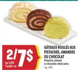 Marché Adonis GÂTEAUX ROULÉS AUX PISTACHES, AMANDES OU CHOCOLAT | PISTACHIO, ALMOND OR CHOCOLATE ROLLED CAKES offer