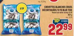 Marché Adonis CREVETTES BLANCHES CRUES DÉCORTIQUÉES 13-15 BLUE TIDE | PEELED RAW WHITE SHRIMP 13-15 offer