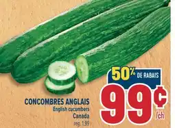 Marché Adonis CONCOMBRES ANGLAIS | ENGLISH CUCUMBERS offer