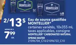 Provigo MONTELLIER CARBONATED NATURAL SPRING WATER, 10x355 mL offer