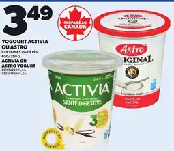 Provigo ACTIVIA OR ASTRO YOGURT, 650/750 G offer