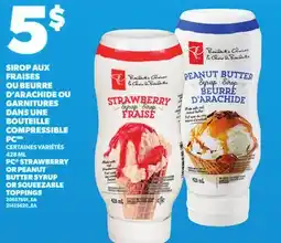 Provigo SIROP AUX FRAISES OU BEURRE D'ARACHIDE OU GARNITURES DANS UNE BOUTEILLE COMPRESSIBLE PC, 428 ML offer