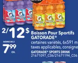 Provigo BOISSON POUR SPORTIFS GATORADE , 6x591 mL offer