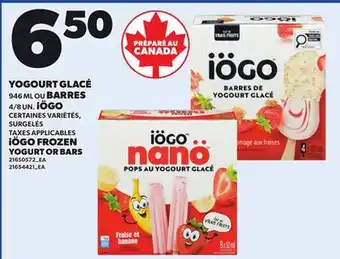 Provigo YOGOURT GLACÉ 946 ML OU BARRES, 4/8 UN. iÖGO offer