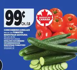 Provigo CONCOMBRES ANGLAIS OU TOMATES BEEFSTEAK SAVOURA offer