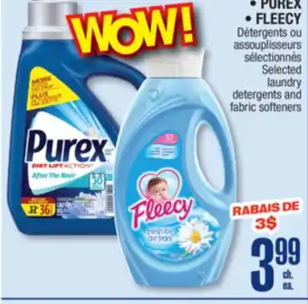 Jean Coutu PUREX, FLEECY Selected laundry detergents and fabric softeners offer