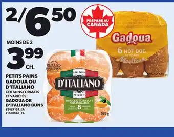 Provigo GADOUA OR D'ITALIANO BUNS offer