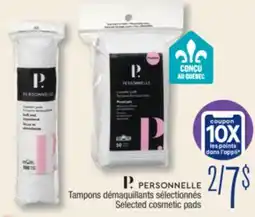 Jean Coutu PERSONNELLE Selected cosmetic pads offer