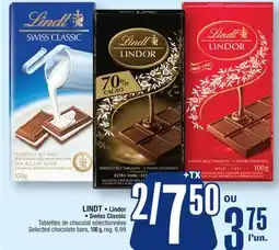 Jean Coutu LINDT Selected chocolate bars offer