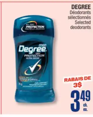 Jean Coutu DEGREE Selected deodorants offer
