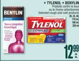 Jean Coutu TYLENOL, BENYLIN Selected cough and cold products offer