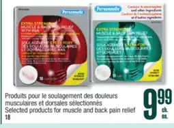 Jean Coutu PERSONNELLE Selected products for muscle and back pain relief offer