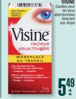 Jean Coutu VISINE Selected eye drops offer