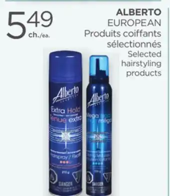 Proxim ALBERTO EUROPEAN Selected hairstyling products offer