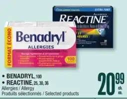 Jean Coutu BENADRYL, REACTINE Allergy Selected products offer