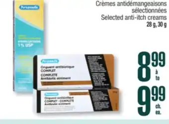 Jean Coutu PERSONNELLE Selected anti-itch creams offer