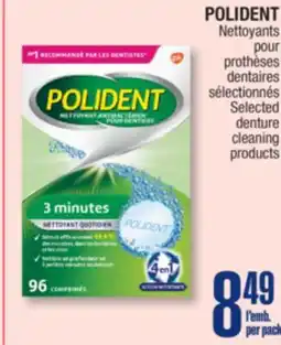 Jean Coutu POLIDENT Selected denture cleaning products offer