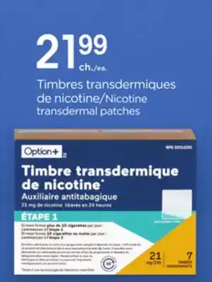 Proxim Option+ Timbres transdermiques de nicotine/Nicotine transdermal patches offer