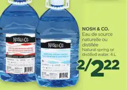 Proxim NOSH & CO. Natural spring or distilled water offer