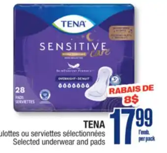 Jean Coutu TENA Selected underwear and pads offer