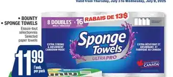 Jean Coutu BOUNTY, SPONGE TOWELS Selected paper towels offer