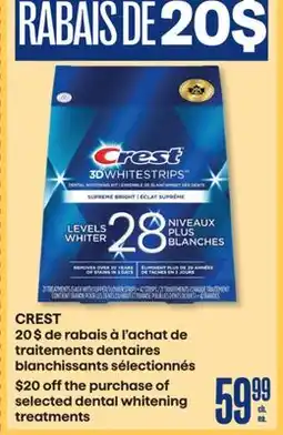 Jean Coutu Crest selected dental whitening treatments offer