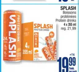 Jean Coutu SPLASH Protein drinks offer