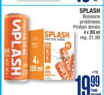 Jean Coutu SPLASH Protein drinks offer