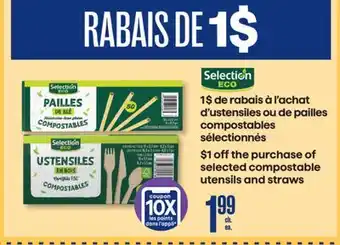 Jean Coutu SELECTION ECO selected compostable utensils and straws offer