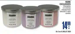 Jean Coutu HOME EXCLUSIVES Selected 3-wick candles offer