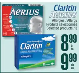 Jean Coutu CLARITIN, AERIUS Allergy Selected products offer