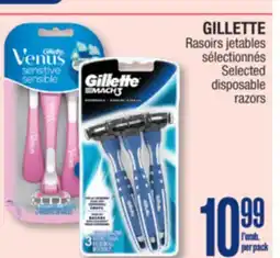 Jean Coutu GILLETTE Selected disposable razors offer