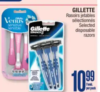Jean Coutu GILLETTE Selected disposable razors offer