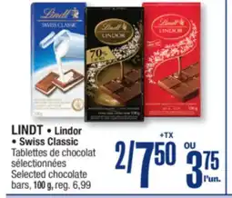 Jean Coutu LINDT Lindor Swiss Classic Selected chocolate bars offer